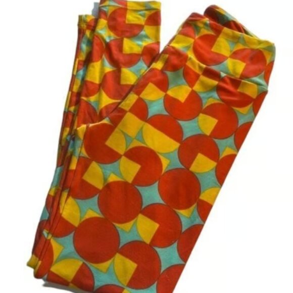 Lularoe Colorful Multi-Color Leggings Shapes Size OS EUC #M-355 - Picture 4 of 5